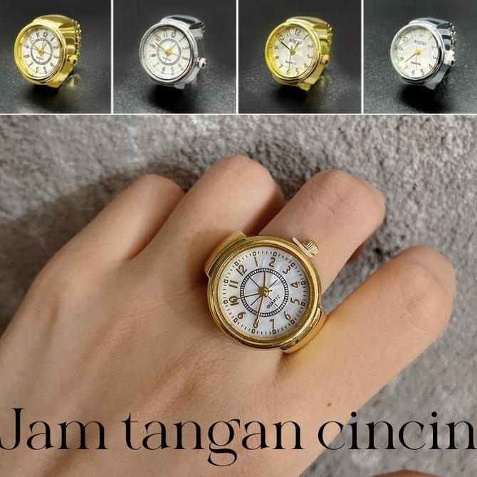 CAOROKY Jam Tangan Bergaya Cincin Jam Tangan Cincin Digital Emas Jam Tangan Retro Cincin Mini Cincin