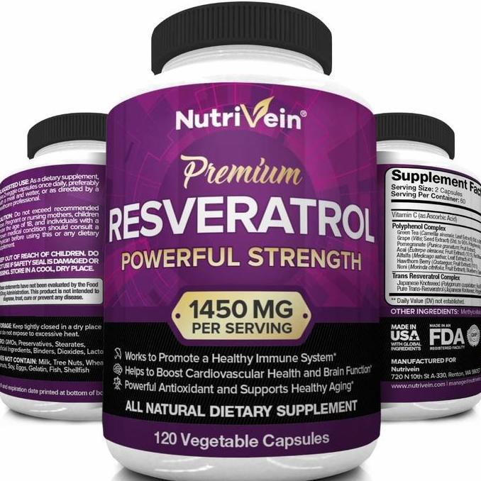 Nutrivein Resveratrol 1450 Mg Trans-Resveratrol Green Tea Leaf Acai B [Lois]