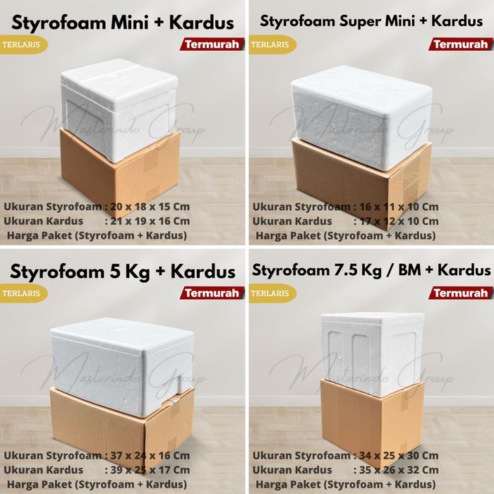 styrofoam box + Kardus (Khusus Gojek Grab) - SUPER MINI