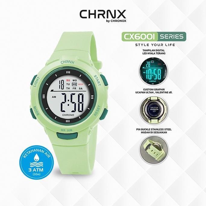 KRISNA_SATU7 - CHRNX BY CHRONOX JAM TANGAN DIGITAL UNISEX PRIA WANITA - CX6001 RUBBER WATCHES