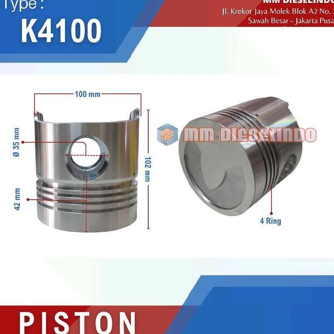 Ndarwatisyagat32 - Piston K4100 - Seher Engine Diesel K4100D Weichai - Nozzle Pendek