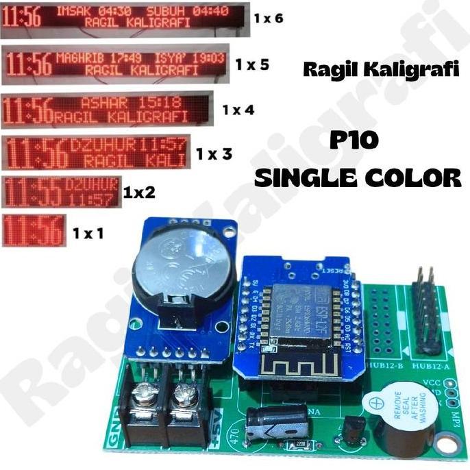 Wonx- Controller Jws P10 Single Color 1 Baris - Kontroler Jam Jadl Sholat Running Text P10 Single Co
