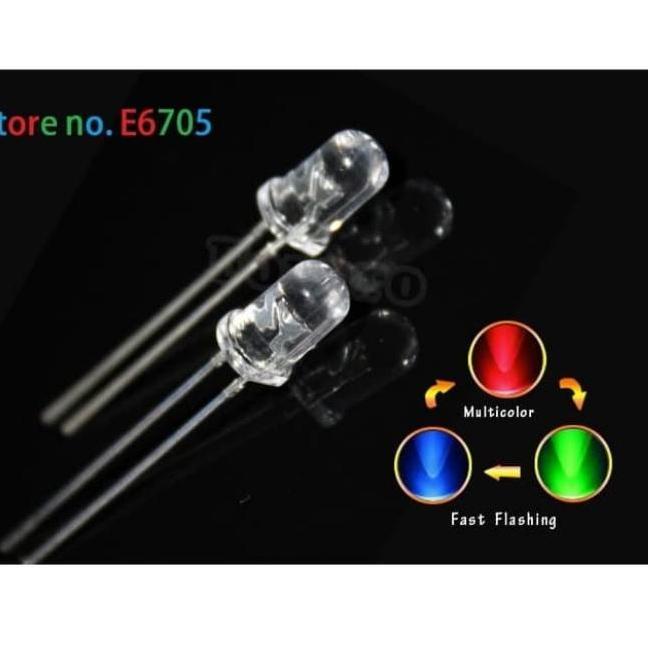 LED 3 WARNA KEDAP KEDIP 5MM 5 MM PCMED