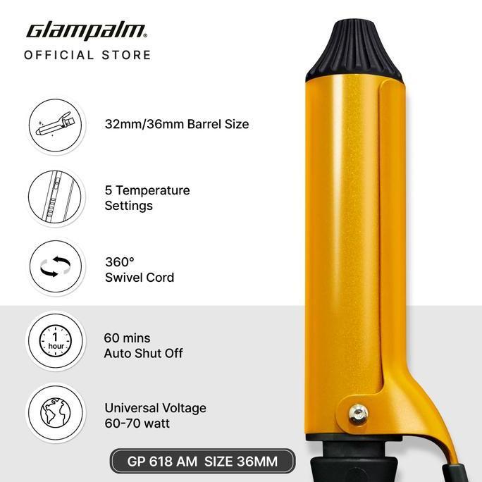 Haircare- Glampalm Catokan Pengeriting Rambut / Curling Iron Gp618Am