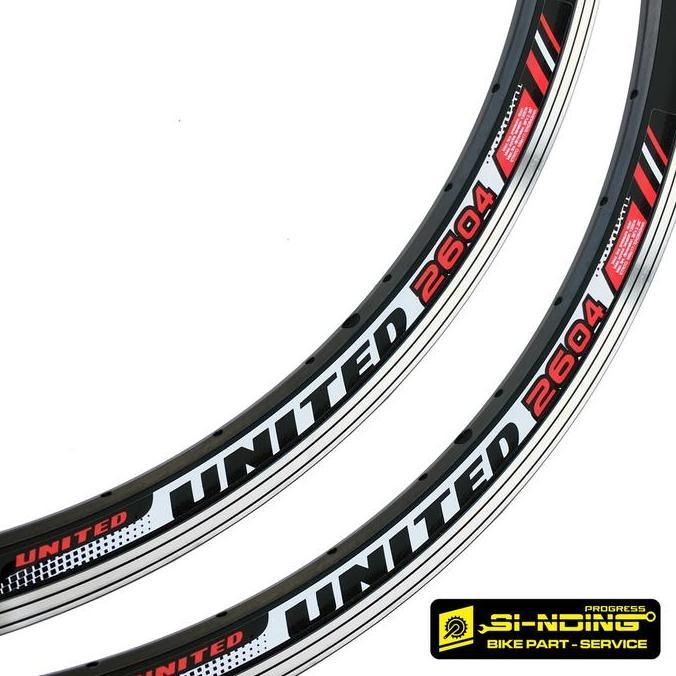 VELG RIMS SEPEDA MTB UNITED 26 INCH HOLE 36 ALLOY DOUBLE WALL 2604