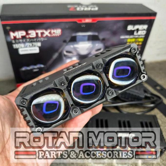 TERBARU - Mini Projie Pro7 MP.3TX Super LED Blue Lens 4x75W / MP3TX / MP 3TX / MINI PROJIE 3 MATA BL