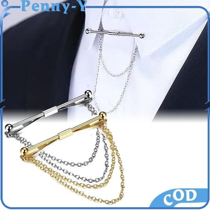 TUMOLOX Pin Kerah Kemeja Bros Kerah Kemeja Emas Perak Lapel Pin Bros Jepit Kerah