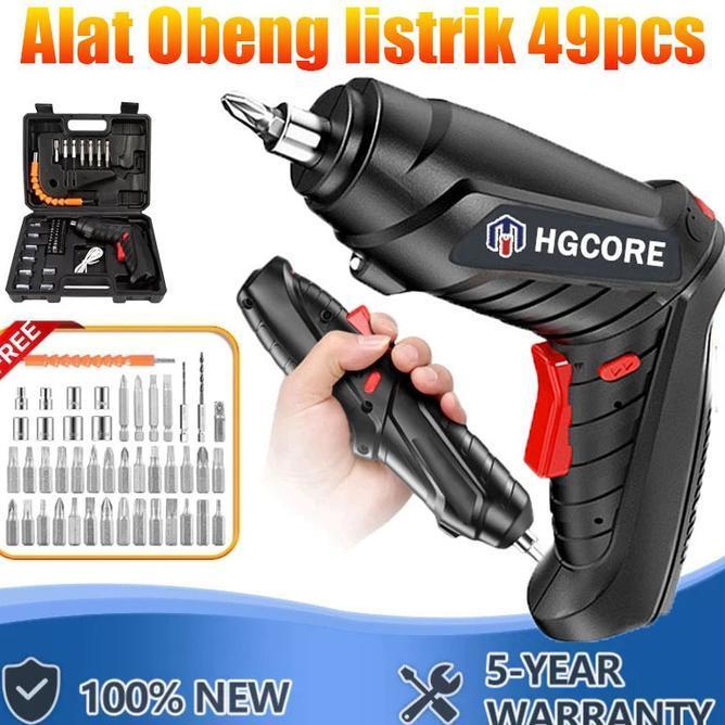 Hgcore Cordless Screwdriver 4.2 V Mesin Bor Cordless Mini 50Pcs Set Screwdriver Obeng Bor Cordless O