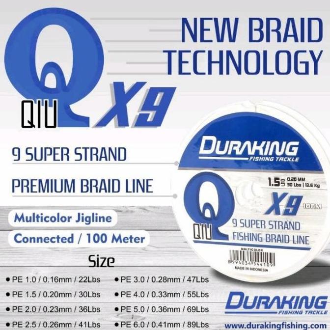 SENAR PE DURAKING Q X9 SUPER STRAD FISHING BRAID LINE