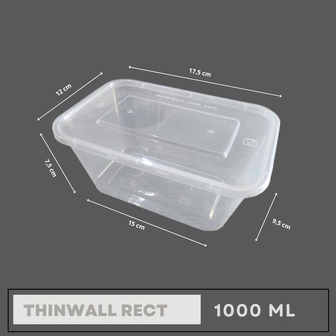 Kotak Makan Thinwall 1000 ml Persegi