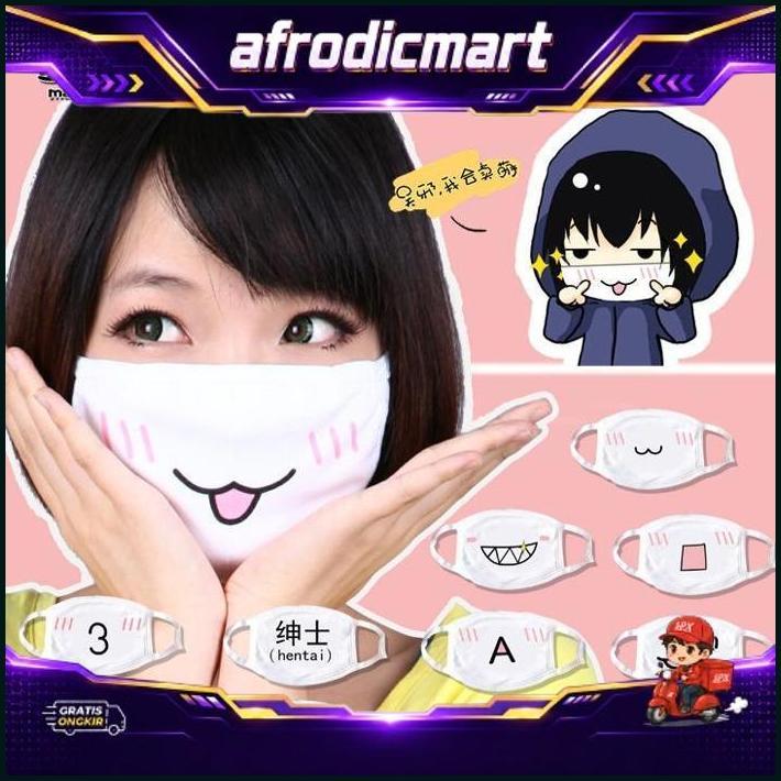 Mem Masker Emoticon Japan Mask Anime Ekspresi Kartun Lucu Kaomoji Terbaru