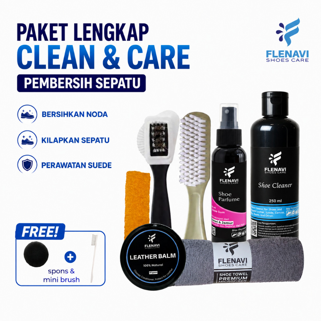 Flenavi - Pembersih Sepatu Suede Kulit Canvas - All in One | Shoe Cleaner Semir Sepatu Penghapus Sue