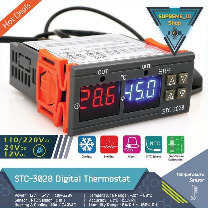 Stc-3028 Thermostat Hygrostat Temperature Humidity Controller Stc3028