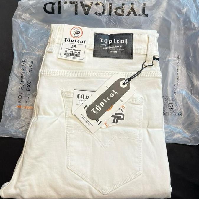 TYPICAL CELANA JEANS PUTIH BERSIH PRIA / CELANA JEANS PUTIH BERSIH BAHAN STRETCH MELAR / CELANA PUTI