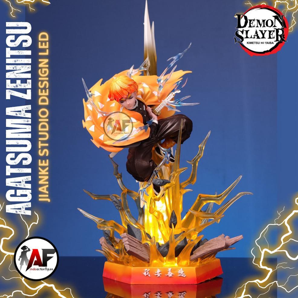 Statue Action Figure Demon Slayer Agatsuma Zenitsu Jianke Studio Design Premium Led