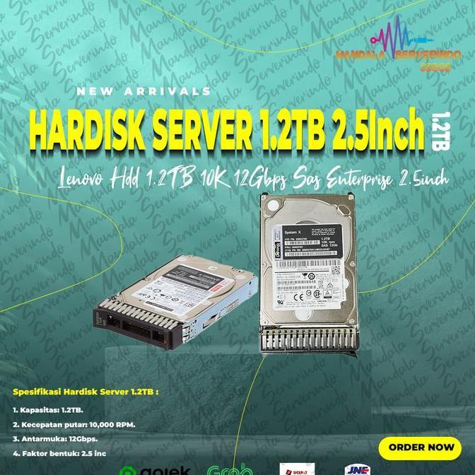 Lenovo Hdd 1.2TB 10K 12Gbps Sas Enterprise  PN : 00WG700 FRU: 00WG701 Hardisk Server IBM LENOVO 2.5i