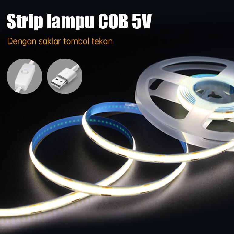 Strip Lampu Latar Belakang Tv Led Cob 5V Usb 5V Ruangan 2M 3M Putih Hangat