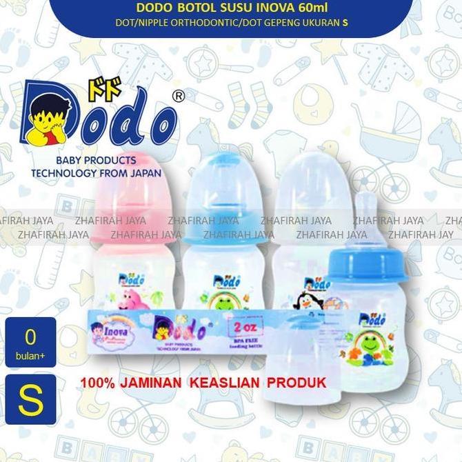 Bestseller- [bisa COD] ZJ Botol Susu Dodo Dot Gepeng 60ml Dot Orthodontic S - Botol Susu Dot Gepeng 