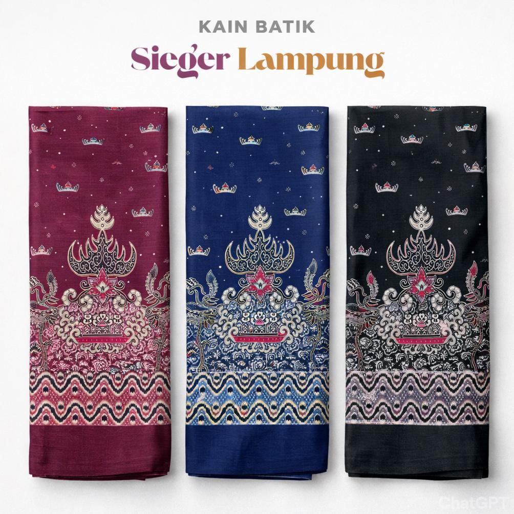 Kain Batik Siger Lampung Bahan Katun Halus Lembut Premium Motif Lampung Untuk Dewasa Pria Wanita Kai