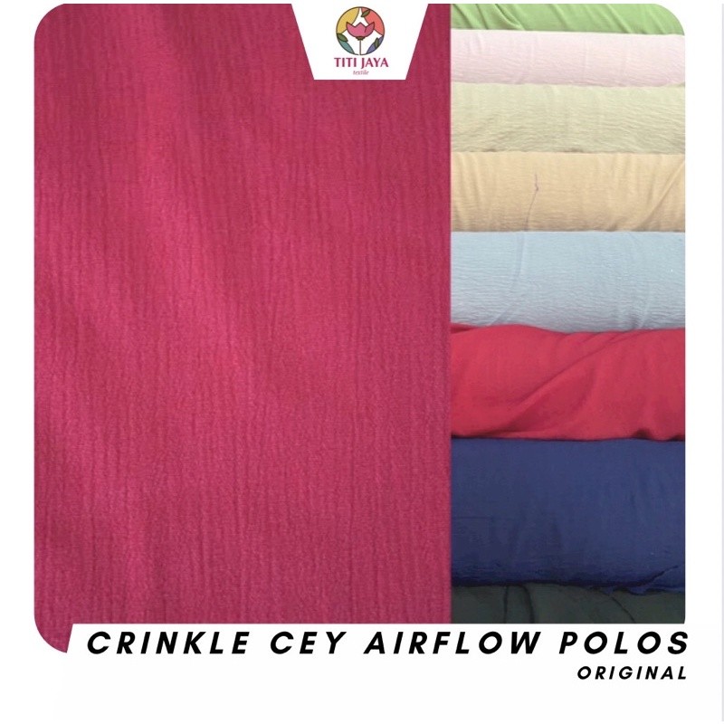 (TERMURAH !) Kain CEY AIRFLOW CRINKLE POLOS RAYON KEKINIAN / Kringkel / Krinkle / Cringkel / Jasmine