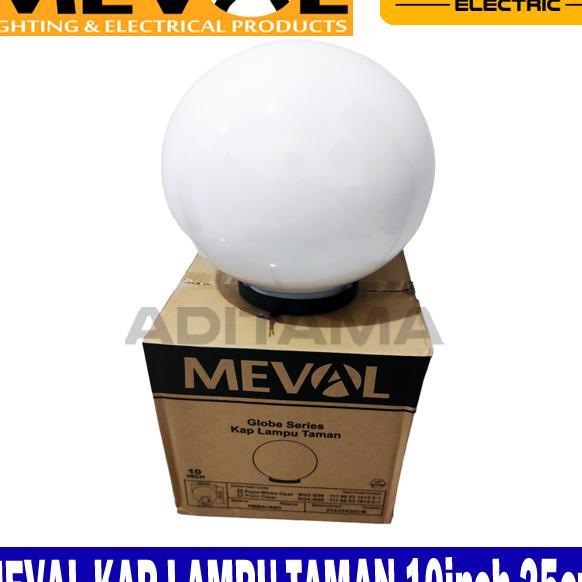 Meval Kap Lampu Taman Pagar Outdoor Putih 10Inch 25Cm