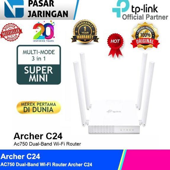 TP-LINK Archer C24 AC750 Dual-Band Wi-Fi Router Archer C24