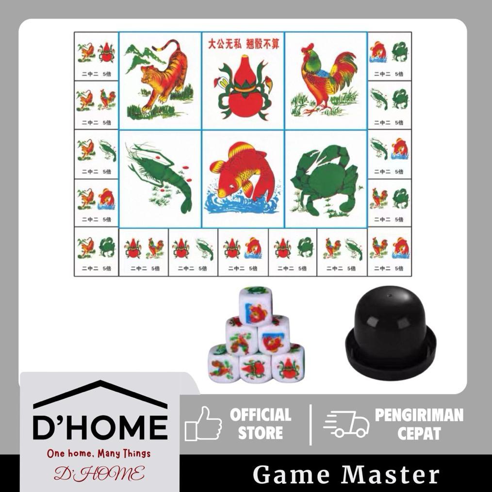 KOPROK SET/Sicbo Dice Game/Bau Cua-Karpet+dadu+dice shaker-Ukuran karpet 100cmx80cm