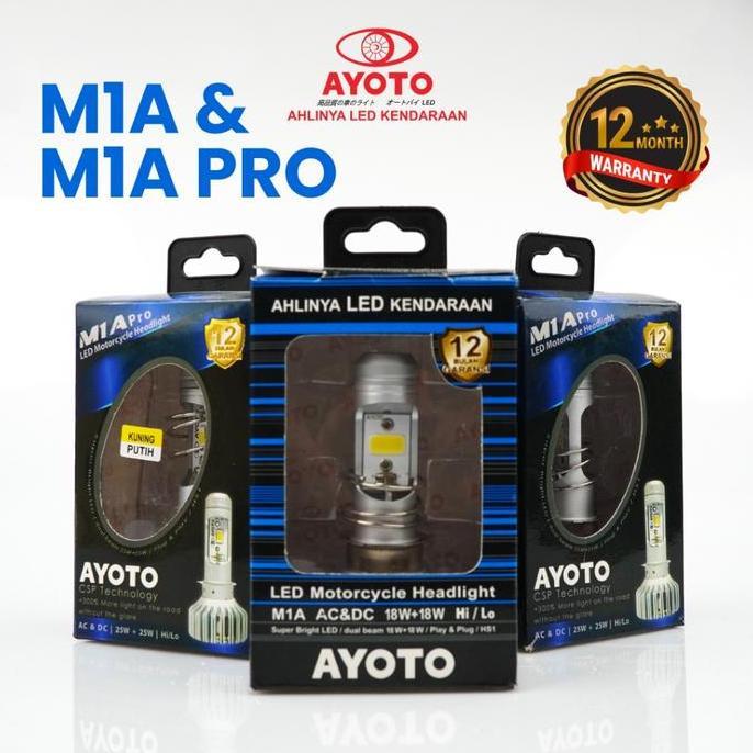 Onerace- Lampu Motor Depan Led Ayoto M1A M7A H6 Ac Dc Motor Bebek Matic Ac Dc