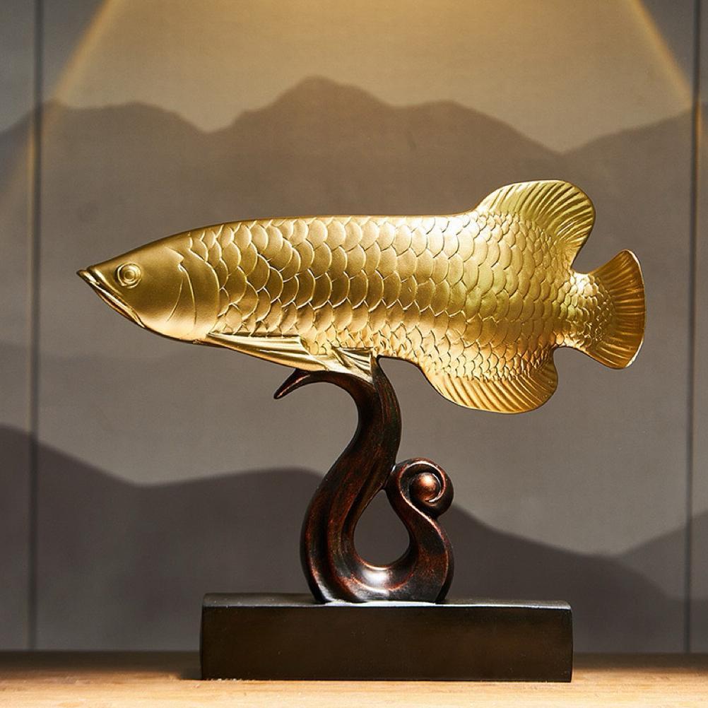 Kanana Home Pajangan Ornamen Premium Mewah Ikan Keberuntungan Naga Emas / Ornamen Premium Bentuk Ika