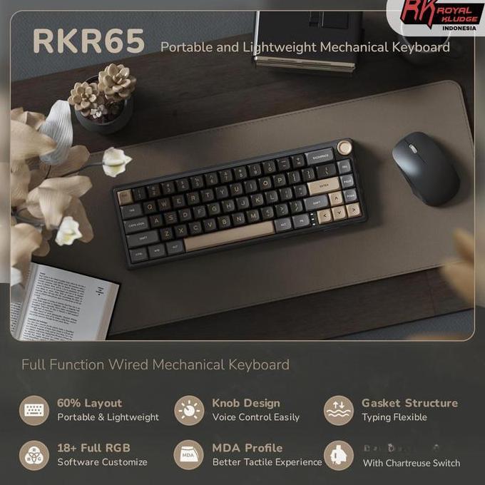 Royal Kludge RK R65 Knob 65% Gasket Mechanical Keyboard AM