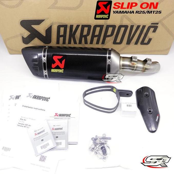 Hot Promo, Knalpot Akrapovic Yamaha R25 R 25 Mt25 Mt 25 Slip On Original