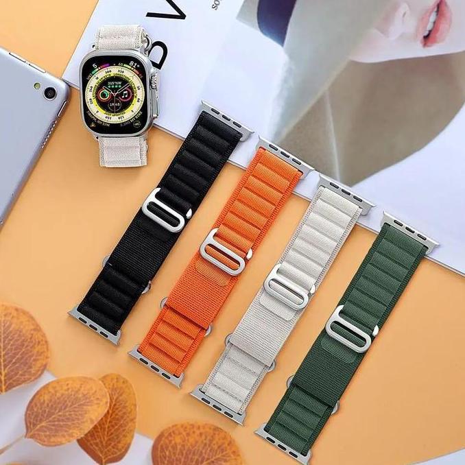 Promo - Alpine Loop Back Nylon Strap For Apple Watch Ultra 3/Ultra 2/Ultra 49Mm 11 10 9 8 7 45Mm 41M