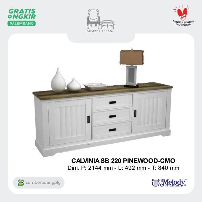 Melody Sideboard Calvinia Credenza Buffet Rak TV Meja TV Lemari Putih