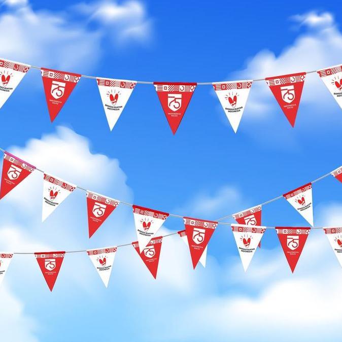 BENDERA KAIN SEGITIGA CUSTOM | Wedding Flag | Bendera Festival | Bendera Dekorasi
