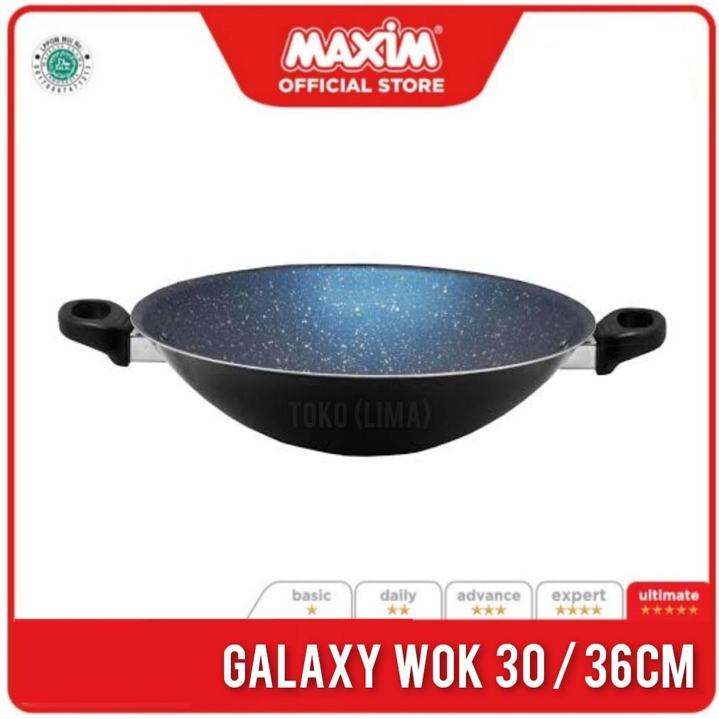 Wajan Penggorengan Maxim Galaxy Wok 30cm 36cm Teflon Anti Lengket Penggorengan Teflon Maxim Anti Len