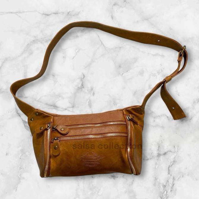 Virlokina- Waistbag Kulit Hd Tas Pinggang Pria Elegan & Tahan Lama Cocok Untuk Traveling Dan Hiking 