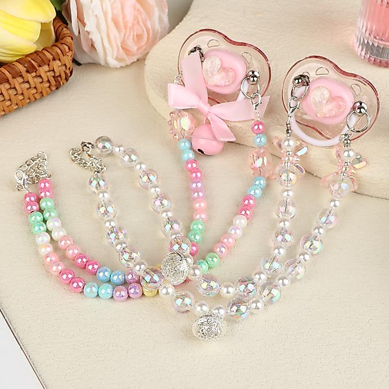 Sweet Beads Chain Pacifier Gag Collar Couple Toy Soft Silicone High-end Adult Pacifier Creating An