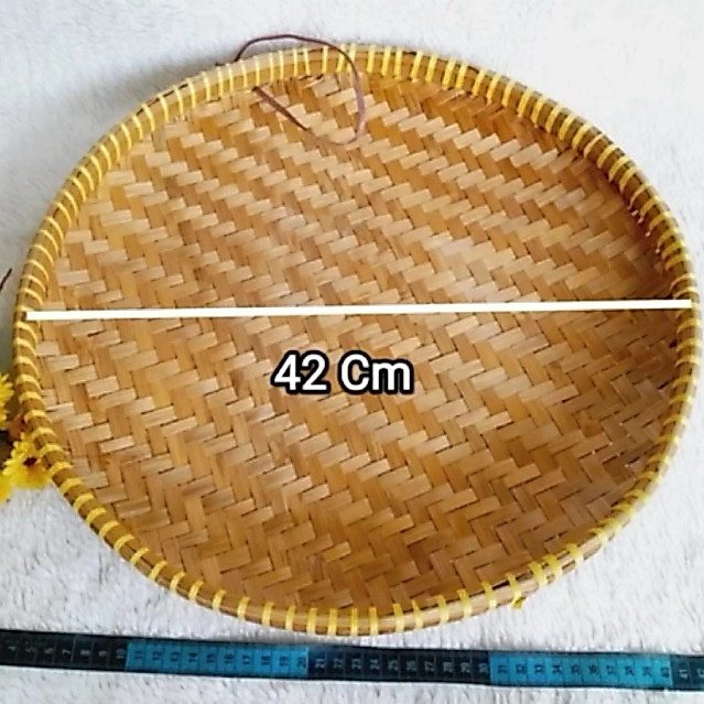 Tampah bambu kecil 42cm/tampah bambu kueh/tampah bambu tumpeng/tampah kecil kuat