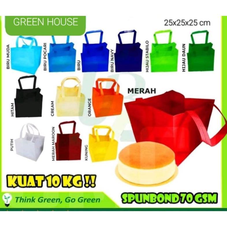 TAS KAIN SPUNBOND 25x25x25 cm | Tas Spunbond  | Tas kotak Nasi | Tas Box Nasi Tas Hajatan Box Termur