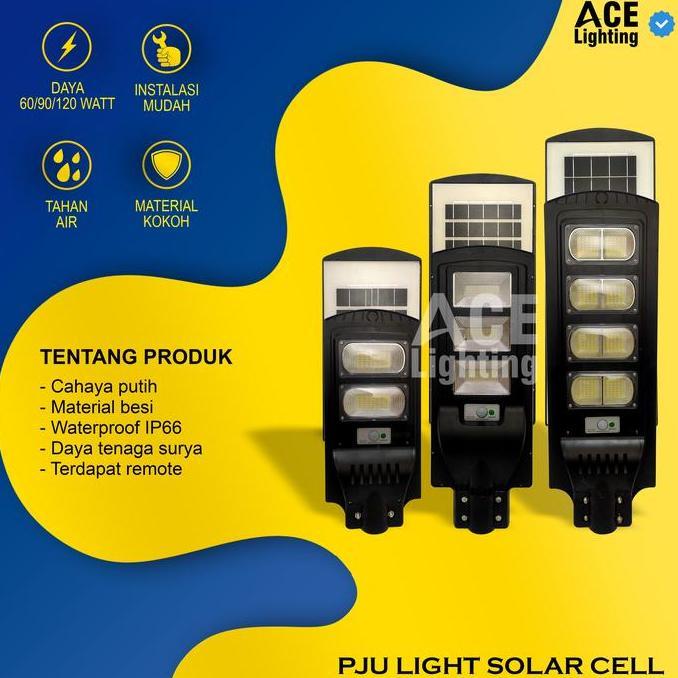 Super Promo, Lampu Jalan Solar 60 W Pju Solar Cell 90 W Pju 120 Watt Led Remote