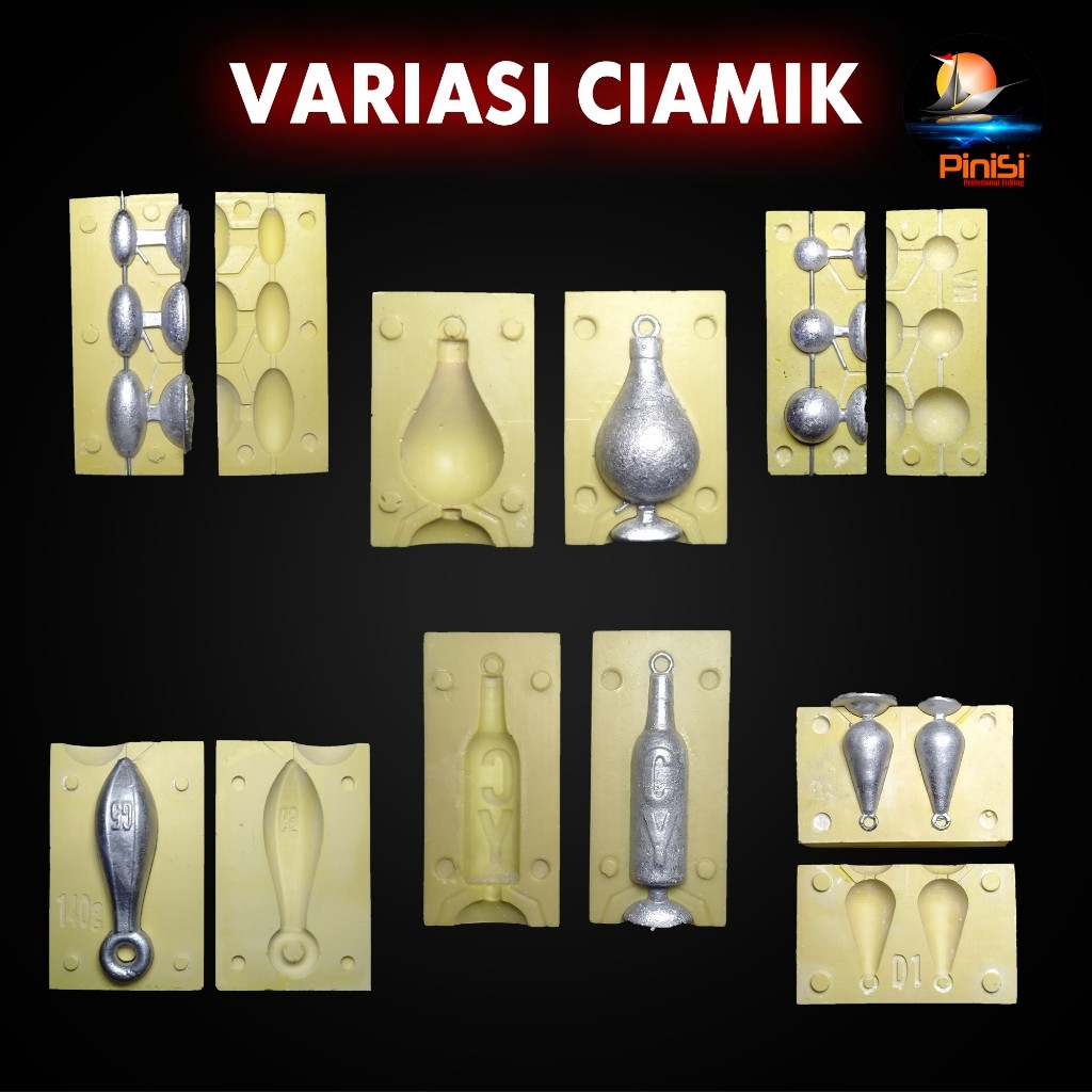Molding Cetakan Bandul Timah Pemberat Pancing Dasaran Hasil Ciamik