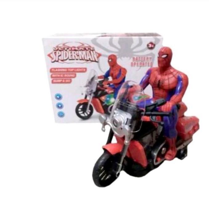 MAINAN MOTOR SPIDERMAN BUMP GO MAINAN ANAK SPIDERMAN RIDER Hadiah Lampu Toy [Terbaik]