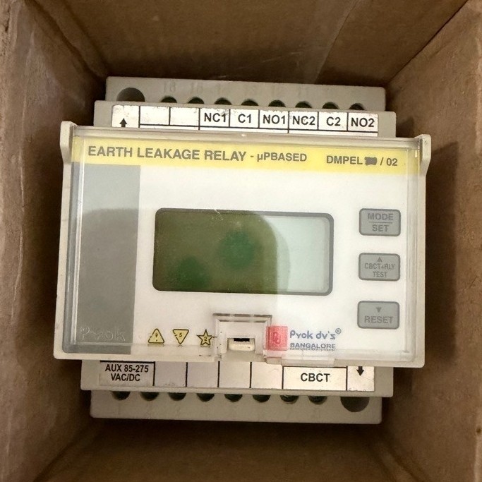 PYOK DV'S EARTH LEAKAGE RELAY DIGITAL 85-275 VAC/DC SD0411D2C1588