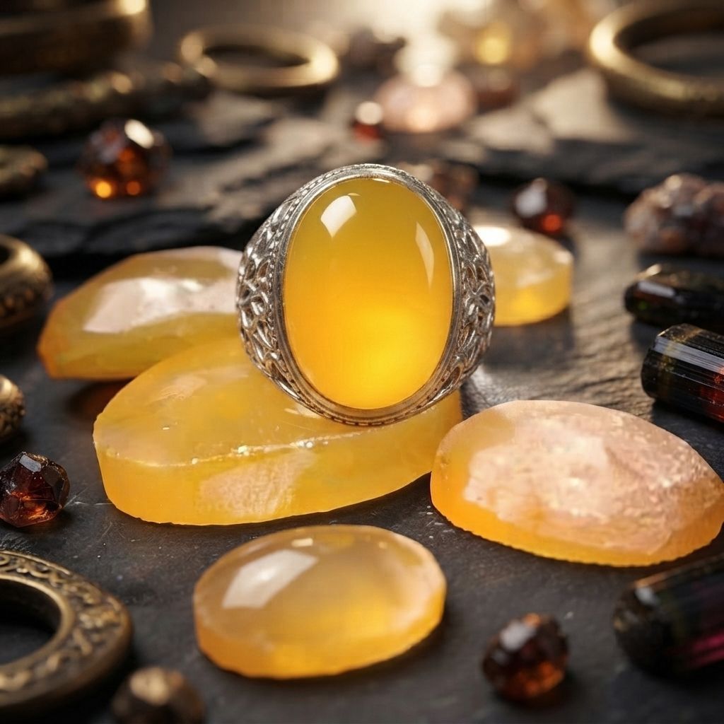 Cincin Batu Akik Cempaka Kuning Asli Original