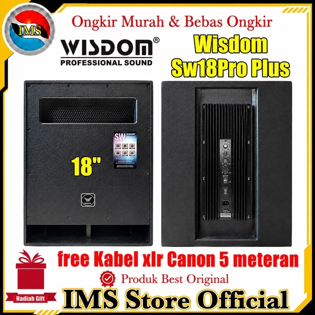 subwoofer Aktif 18 inch Wisdom sw18Pro Plus original Resmi