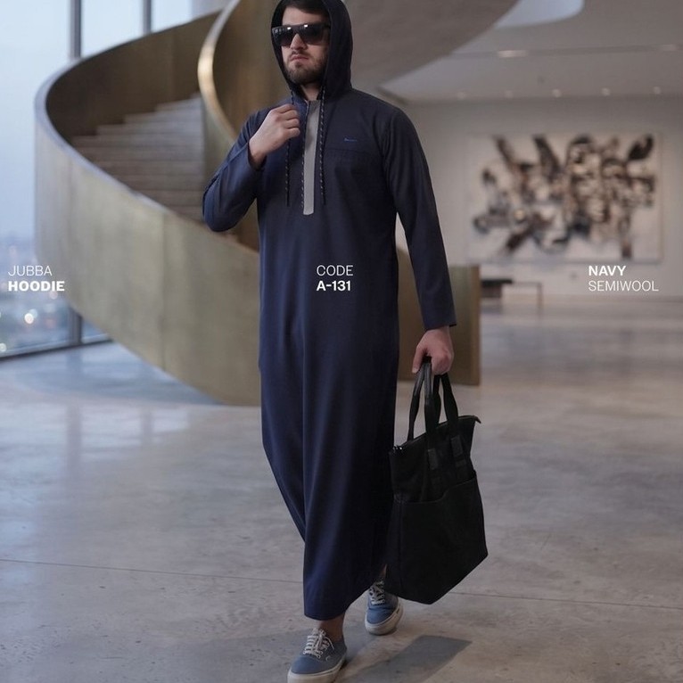 SAMASE Jubba Hoodie Reguler A131 Lengan Panjang Ghami Jubah Pria Muslim Dewasa Terbaru 2026 Original
