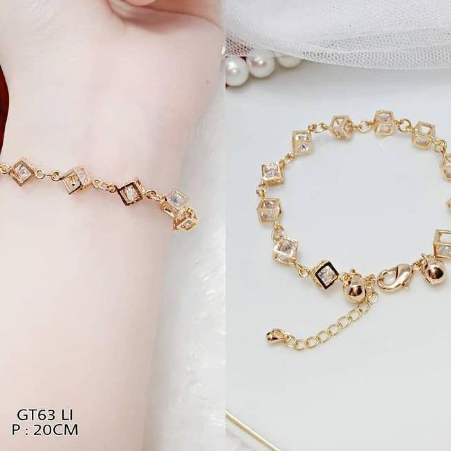 Gelang Titanium Wanita Gelang Imitasi Berlian