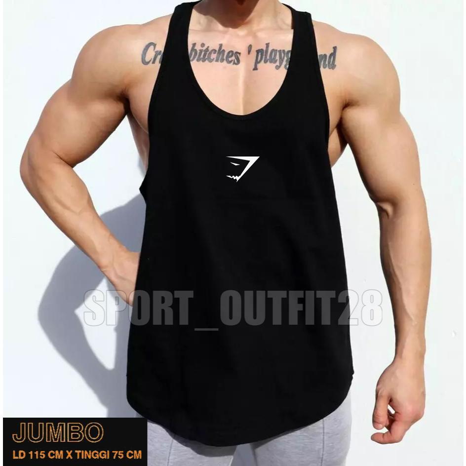 Singlet Pria Size Jumbo / Xxl Gym Tanktop Stringer