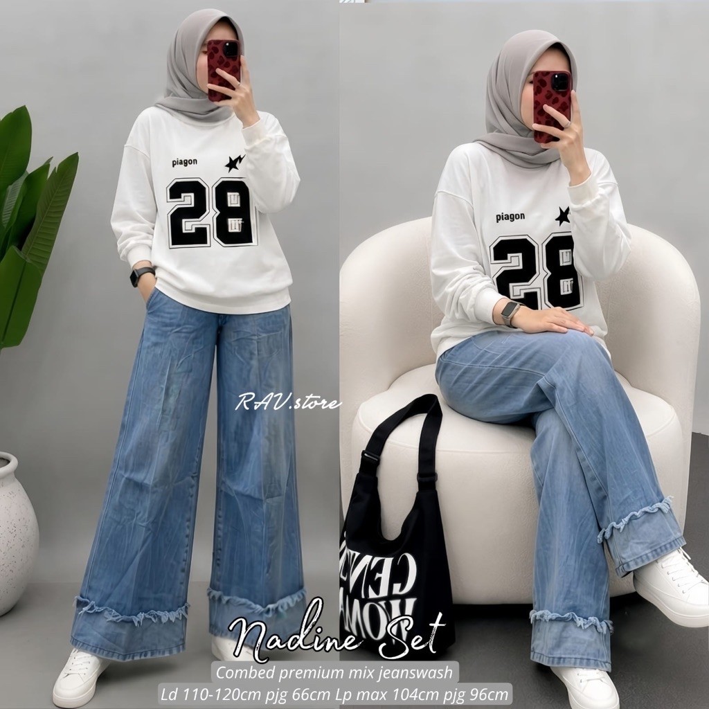 Nadine Set Celana Setelan Baju Wanita by Rav Realpict