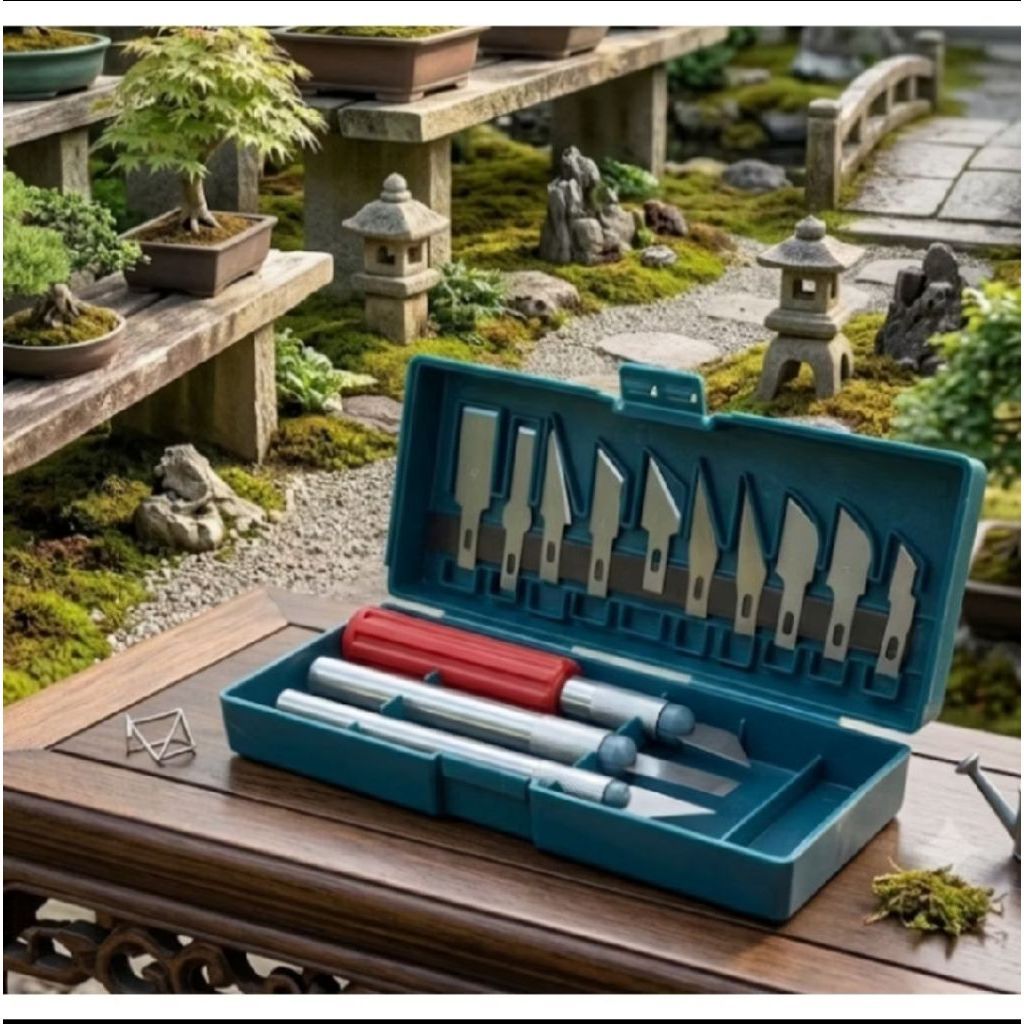 Pisau Ukir Kayu Mati Bonsai Set 13 Pcs - Knife Set Sculpting Jin & Shari Bonsai